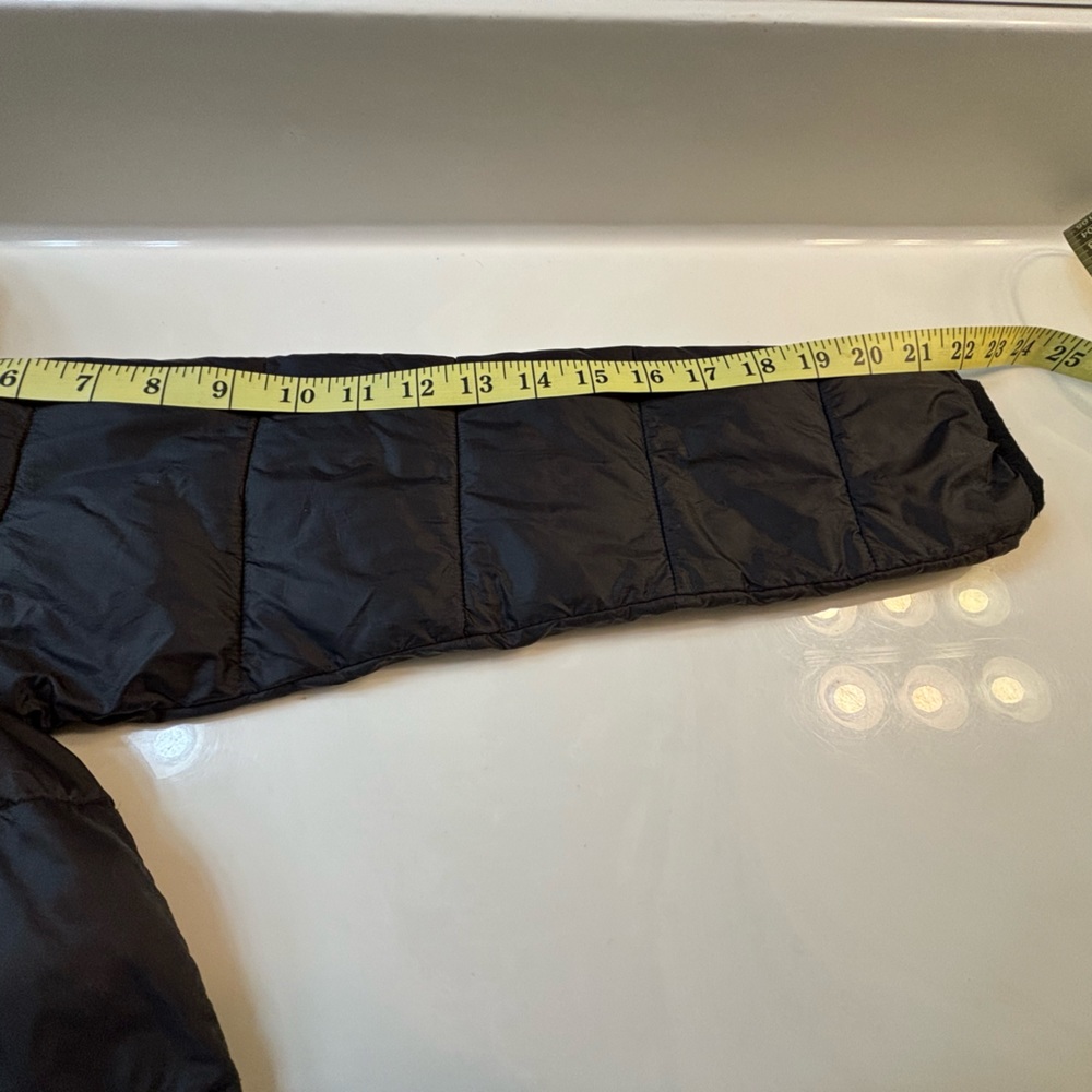 Boys black puffer jacket with hoodie